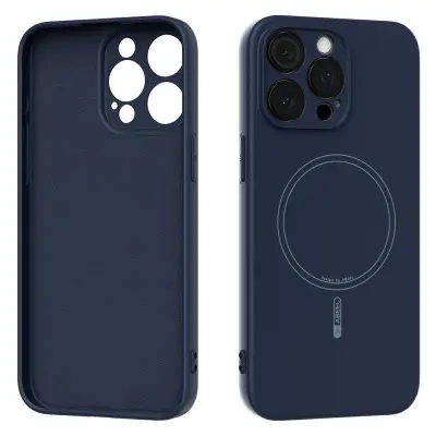 ABEEL iPhone 13 Pro Mobilskal MagSafe Liquid Silicone Blå