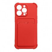 Armor iPhone 13 Pro Skal med Korthållare - Röd
