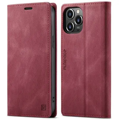 AUTSPACE A01 iPhone 13 Pro Mobilskal KonstLäder - Röd