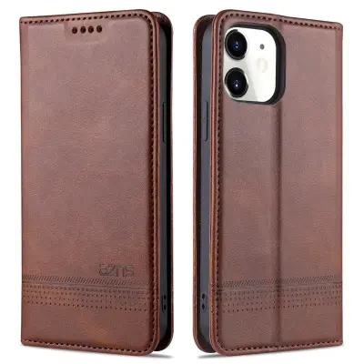 AZNS iPhone 13 Pro Mobilskal Folio KonstLäder - Brun