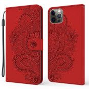 Blommor iPhone 13 Pro Plånboksfodral - Röd