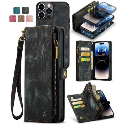 CASEME 008 Series iPhone 13 Pro Mobilskal 2-i-1 Svart