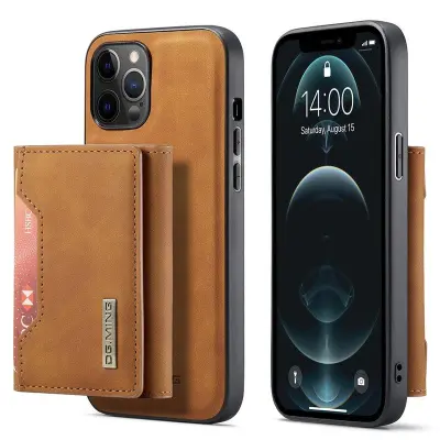 DG.MING M2 Tri-Fold Wallet Mobilskal för iPhone 13 Pro - Brun