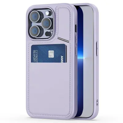 DUX DUCIS Rafi II iPhone 13 Pro mobilskal med kortplats Konstläder - Lila