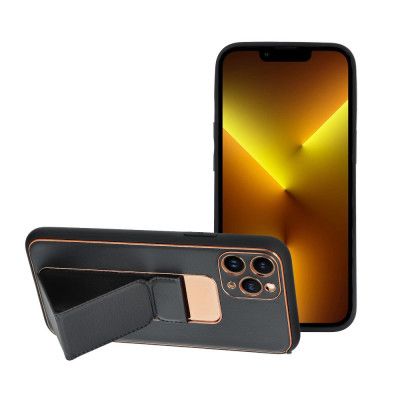 Forcell Leather skal Kickstand till iPhone 13 PRO Svart