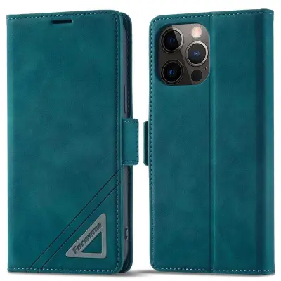 FORWENW F3-Series iPhone 13 Pro Plånboksfodral Konstläder - Cyan