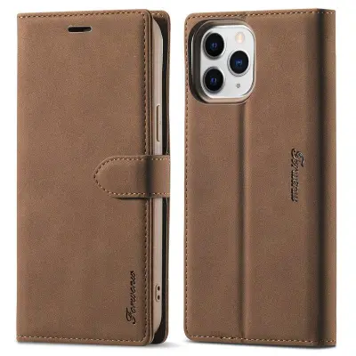 FORWENW iPhone 13 Pro Plånboksfodral Konstläder - Brun