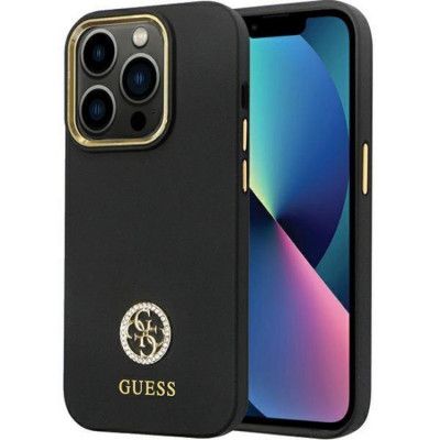 Guess iPhone 13 Pro/13 Mobilskal Silikon Logo Strass - Svart