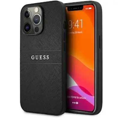 Guess Saffiano Strap (iPhone 13 Pro) - Svart