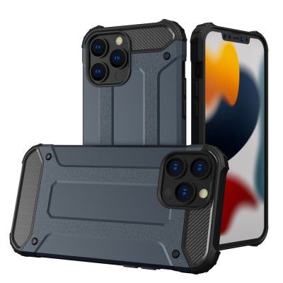 Hybrid Armor Tough Rugged Skal iPhone 13 Pro - Blå