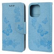 Imprint Butterfly Plånboksfodral till iPhone 13 Pro - Blå
