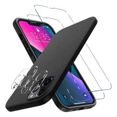iPhone 13 Pro [5-PACK] 1 X Skal - 2 X Kameralinsskydd - 2 X Härdat Glas