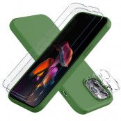 iPhone 13 Pro [5-PACK] 1 X Skal - 2 X Kameralinsskydd - 2 X Härdat Glas - Grön