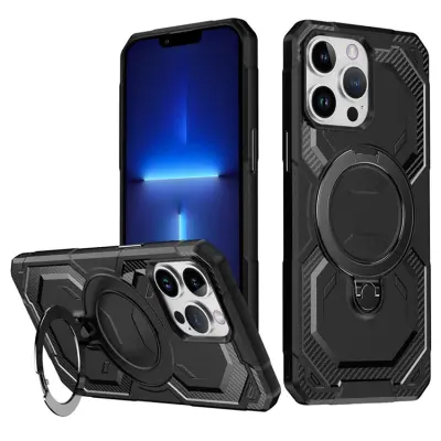 iPhone 13 Pro Mobilskal MagSafe Kickstand TPU + PC (Svart)