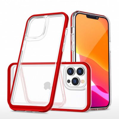 iPhone 13 ProSkal Clear 3in1 - Röd