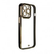 iPhone 13 Pro Skal Fashion Guld Frame Gel - Svart