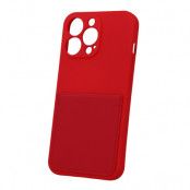 iPhone 13 Pro Skal med Korthållare - Rött