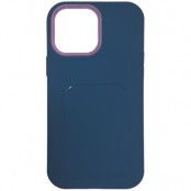 iPhone 13 Pro Skyddande Skal med Kortficka - Mörkblå / Lila