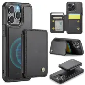 JEEHOOD J05 Mobilskal till iPhone 13 Pro Läder med Magnetficka - Svart