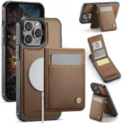 JEEHOOD J06 Läderfodral till iPhone 13 Pro - Brun