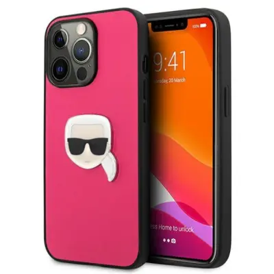 Karl Lagerfeld iPhone 13 Pro Mobilskal Läder Ikonik - Rosa