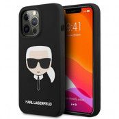 Karl Lagerfeld iPhone 13 Pro Skal Czarny Silicone Karl`s Head - Svart