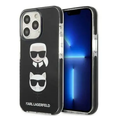 Karl Lagerfeld iPhone 13 Pro Skal Karl&Choupette Head - Svart