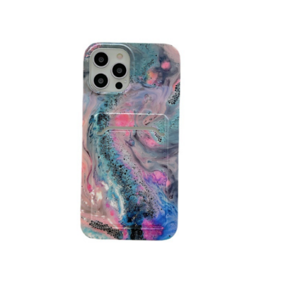 Korthållare Skal iPhone 13 Pro - Grön Marble