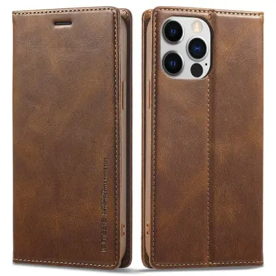 LC.IMEEKE iPhone 13 Pro Plånboksfodral Flip Konstläder - Brun