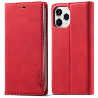 LC.IMEEKE iPhone 13 Pro Plånboksfodral - Shockproof Konstläder - Röd