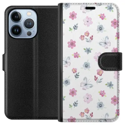Plånboksfodral till Apple iPhone 13 Pro med Blommor och fjärillar