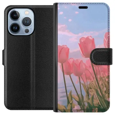 Plånboksfodral till Apple iPhone 13 Pro med Rosa Tulpaner
