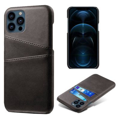 Retro Mobilskal med Kortplatser till iPhone 13 Pro - Svart