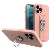 Ring Silicone Finger Grip Skal iPhone 13 Pro - Rosa