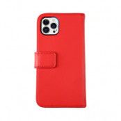 iPhone 13 Pro Plånboksfodral i Äkta Läder - Röd