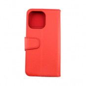 iPhone 13 Pro Plånboksfodral med Extra Kortfack - Röd
