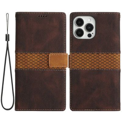 Splicing Design iPhone 13 Pro Plånboksfodral - Brun