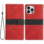 Splicing Design iPhone 13 Pro Plånboksfodral - Röd