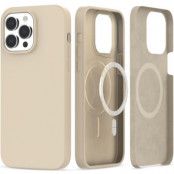 Tech-Protect iPhone 13 Pro Mobilskal Magsafe Silikon - Beige