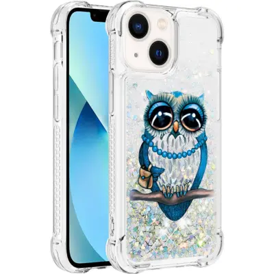 Trolsk Liquid Glitter Case - Owl (iPhone 13 Pro)