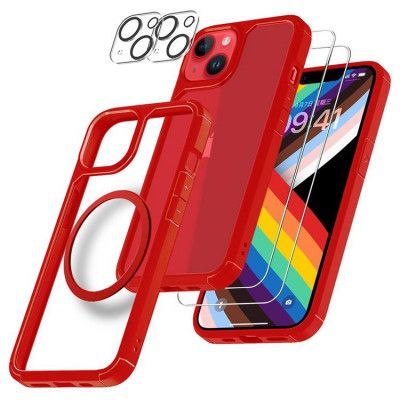 [6in1] Boom iPhone 13 Skal - Kameralinsskydd - Härdat Glas - MagSafe Ring