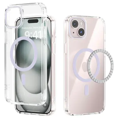 ABEEL iPhone 13 Mobilskal MagSafe Anti Scratch Klar TPU Lila