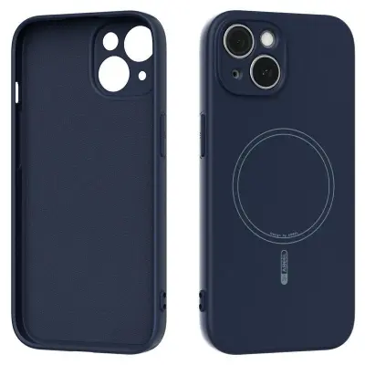 ABEEL iPhone 13 Mobilskal MagSafe Kompatibel Blå Silikon
