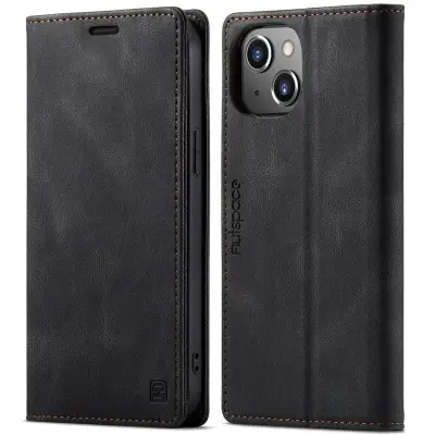 AUTSPACE iPhone 13 Mobilskal KonstLäder - Svart