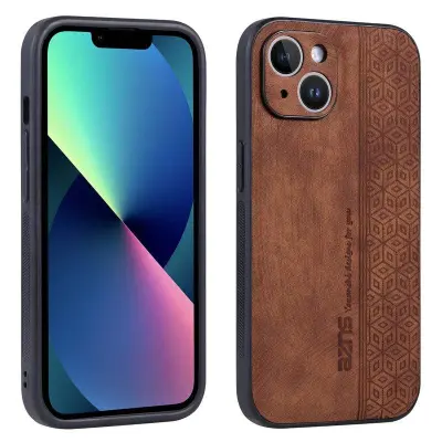 AZNS iPhone 13 Fodral Dustproof KonstLäder - Brun