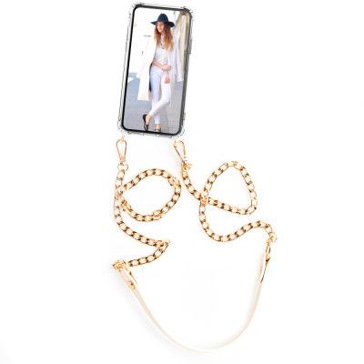 Boom iPhone 13 skal med mobilhalsband- ChainStrap Beige