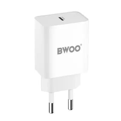 BWOO Snabb Väggladdare 20W PD USB-C - Vit