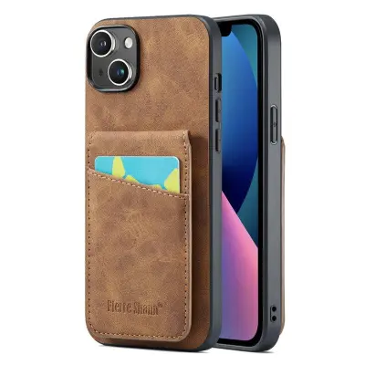 FIERRE SHANN iPhone 13 Fodral KonstLäder - Brun