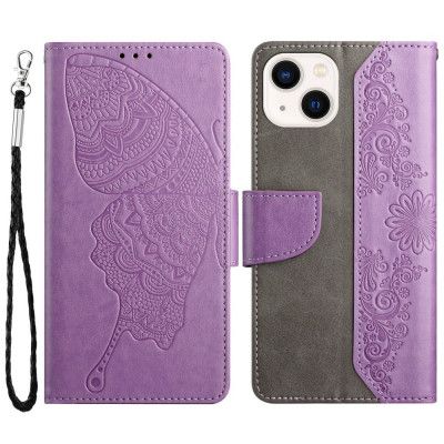 Fjärilar iPhone 13 Plånboksfodral - Lila