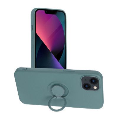 Forcell Silicone Ring skal till iPhone 13 Grön